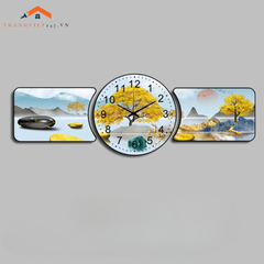 Bộ Tranh Đồng Hồ Tráng Gương Chất Liệu Cao Cấp In UV Sắc Nét