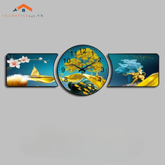 Bộ Tranh Đồng Hồ Tráng Gương Chất Liệu Cao Cấp In UV Sắc Nét
