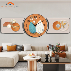 Bộ Đồng Hồ Treo Tường Hoa Hướng Dương Động Cơ Kim Trôi