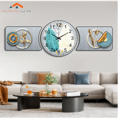 Bộ Đồng Hồ Treo Tường Hoa Hướng Dương Động Cơ Kim Trôi