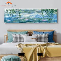 Tranh Treo Tường Phong Cảnh Biển Lâu Đài Cổ Khổ Dài, Phong Cách Ấn Tượng Trang Trí Phòng Ngủ