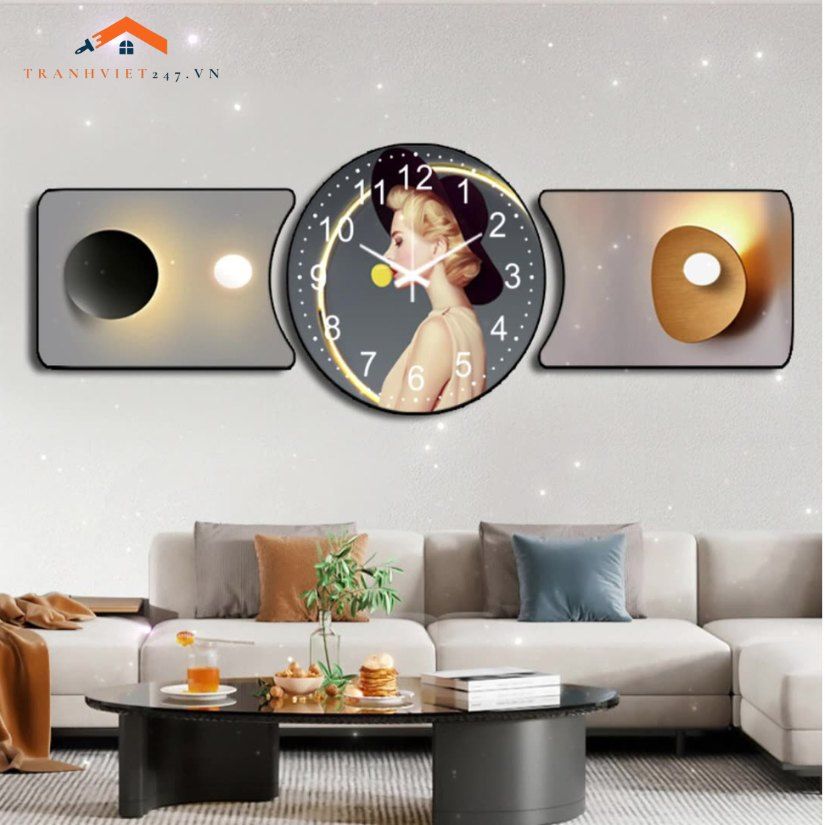 Đồng Hồ Treo Tường Nghệ Thuật Hình Cô Gái Mặc Đầm Sang Trọng - Trang Trí Phòng Khách Hiện Đại