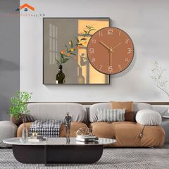 Đồng Hồ Treo Tường Nghệ Thuật Hình Bình Hoa Hướng Dương - Trang Trí Phòng Ăn Hiện Đại