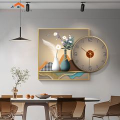 Đồng Hồ Treo Tường Nghệ Thuật Hình Bình Hoa Hướng Dương - Trang Trí Phòng Ăn Hiện Đại