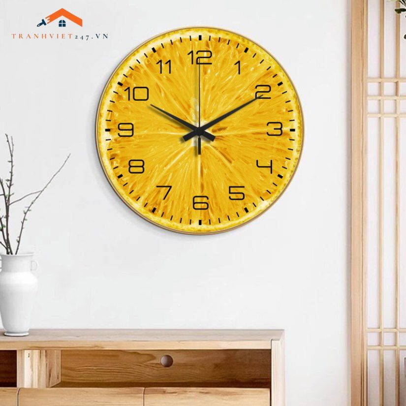 Đồng hồ treo tường in tranh nghệ thuật sắc màu