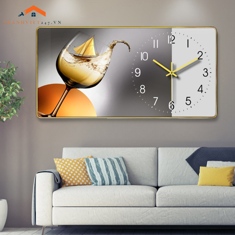 Tranh Đồng Hồ Treo Tường Phòng Bếp - Tranh Tráng Gương Đẹp