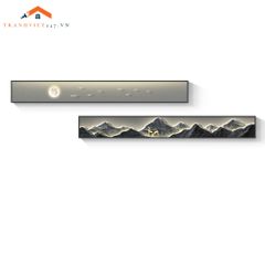 Tranh Treo Tường Bộ 2 Tấm Phong Cảnh Núi Mặt Trăng Chim Hươu Giả Led Trang Trí Phòng Khách