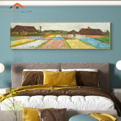 Tranh Treo Tường Phong Cảnh Biển Lâu Đài Cổ Khổ Dài, Phong Cách Ấn Tượng Trang Trí Phòng Ngủ