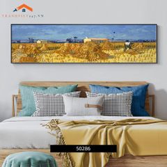 Tranh Treo Tường Phong Cảnh Biển Lâu Đài Cổ Khổ Dài, Phong Cách Ấn Tượng Trang Trí Phòng Ngủ