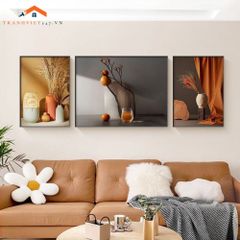 Tranh Treo Tường Phong Cảnh Biển Và Khinh Khí Cầu - Bộ 3 Tấm Phong Cách Lãng Mạn Hiện Đại