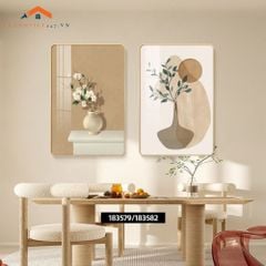 Tranh Trang Trí Nội Thất Hiện Đại Hoa Tulip và Rượu Vang - Bộ 2 Bức