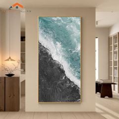 Tranh tráng gương treo tường trừu tượng Bờ Biển Từ Trên Cao