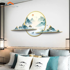 Tranh Tròn 3D Phong Cảnh Núi Non Và Hồ Nước - Tranh Decor, Trang Trí