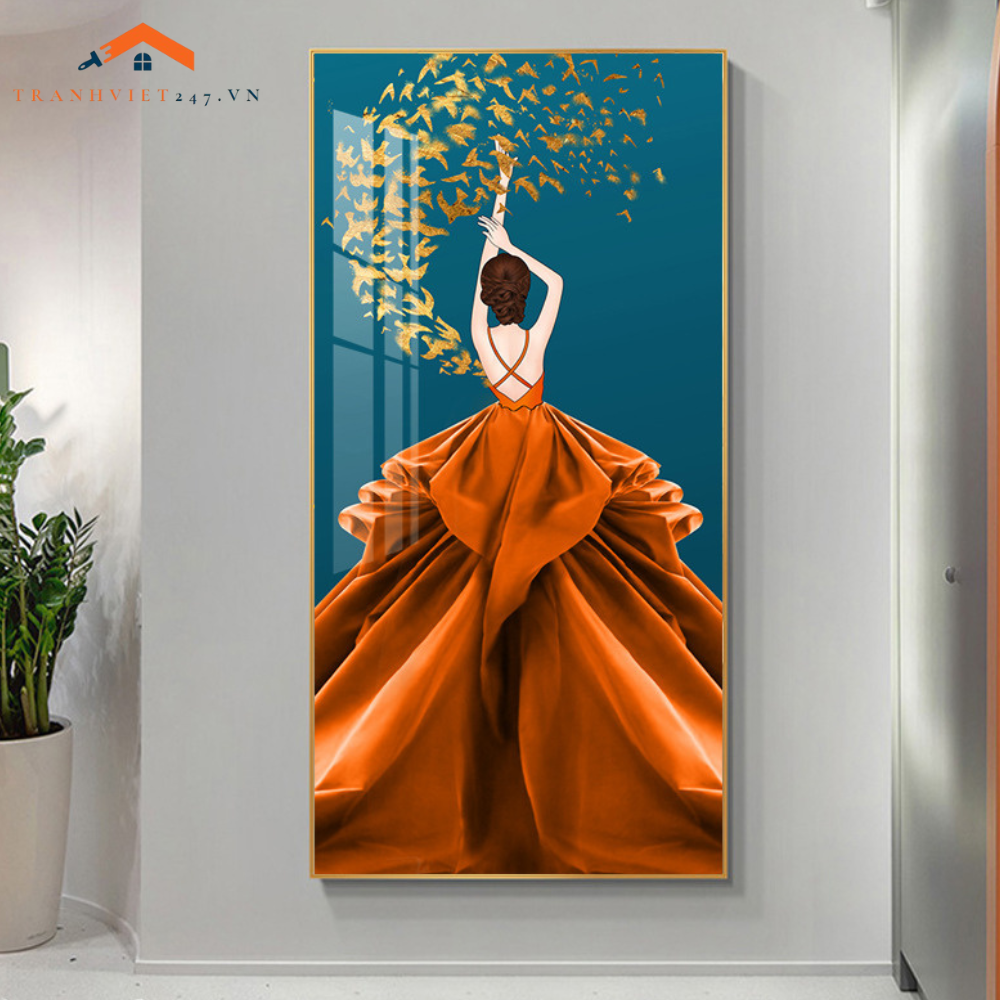 Tranh Treo Tường Cô Gái  Nghệ Thuật Hiện Đại - Tranh Tráng Gương