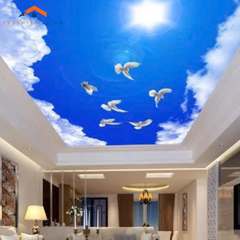 Tranh Dán Tường Trần Nhà 5D Hiệu Ứng Bầu Trời Và Chim - Tranh Dán Tường Decor