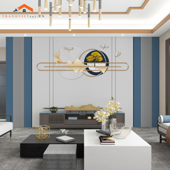 Tranh Treo Tường 3D Phong Cảnh Trừu Tượng Cây Vàng Và Hươu