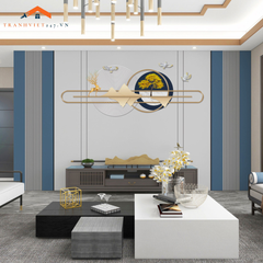 Tranh Dán Tường 3D Phong Cảnh Núi Non Với Cây Lá Vàng - Trang Trí Decor