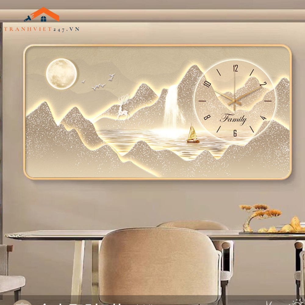 Tranh Đồng Hồ Tráng Gương Treo Tường IN UV Sắc Nét - Decor Trang Trí Nhà Cửa