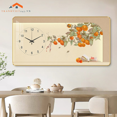 Tranh Đồng Hồ Tráng Gương Treo Tường Chủ Đề Nghệ Thuật Cắm Hoa _ Trang Trí Nhà Cửa, Decor