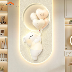 Tranh Led Hình Gấu Kem Dễ Thương- Decor Trang Trí Nhà Cửa