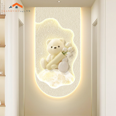 Tranh Led Hình Gấu Kem Dễ Thương- Decor Trang Trí Nhà Cửa