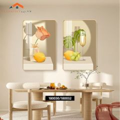 Tranh Trang Trí Nội Thất Hiện Đại Hoa Tulip và Rượu Vang - Bộ 2 Bức