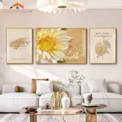 Tranh Treo Tường Phong Cảnh Biển Và Khinh Khí Cầu - Bộ 3 Tấm Phong Cách Lãng Mạn Hiện Đại