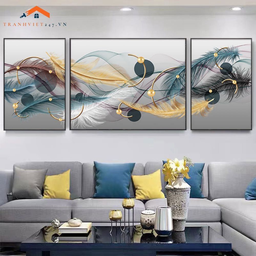 Bộ 3 Tranh Treo Tường Phòng Khách Hiện Đại Phong Cảnh Núi Băng - Trang Trí Nội Thất Sang Trọng