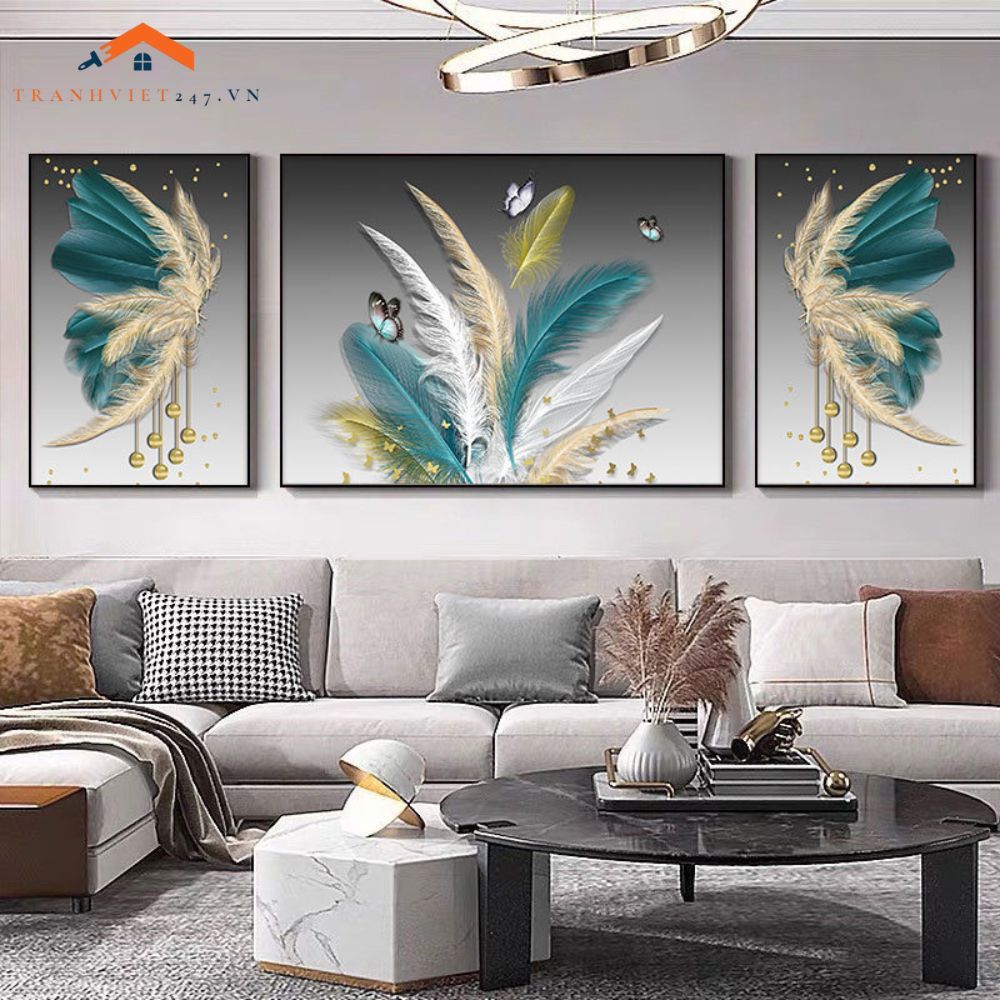 Bộ 3 Tranh Treo Tường Phòng Khách Hiện Đại Phong Cảnh Núi Băng - Trang Trí Nội Thất Sang Trọng