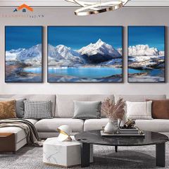 Bộ 3 Tranh Treo Tường Phòng Khách Hiện Đại Phong Cảnh Núi Băng - Trang Trí Nội Thất Sang Trọng