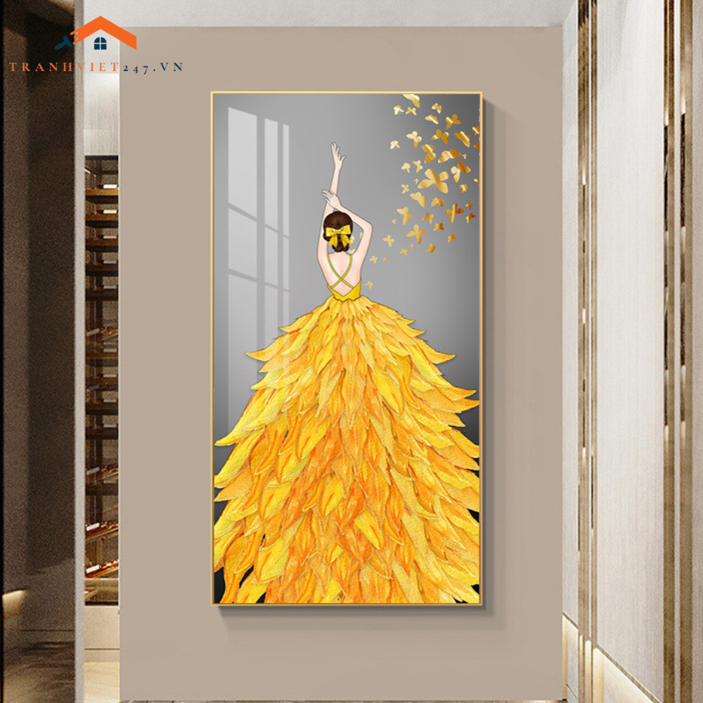 Tranh Treo Tường Cô Gái  Nghệ Thuật Hiện Đại - Tranh Tráng Gương