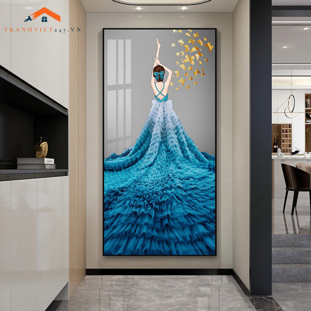 Tranh Treo Tường Cô Gái  Nghệ Thuật Hiện Đại - Tranh Tráng Gương