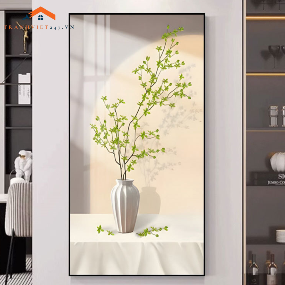 Tranh Treo Tường Tĩnh Vật Bình Hoa Cành Khô Hiện Đại - Vẻ Đẹp Tinh Tế và Bình Yên