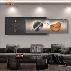 Bộ Tranh Đồng Hồ Treo Tường Nghệ Thuật Trừu Tượng - Decor Nhà Trang Trí Phòng Khách