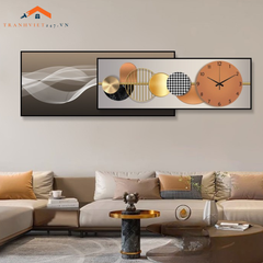 Bộ Tranh Đồng Hồ Treo Tường Nghệ Thuật Trừu Tượng - Decor Nhà Trang Trí Phòng Khách