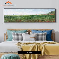 Tranh Treo Tường Phong Cảnh Biển Lâu Đài Cổ Khổ Dài, Phong Cách Ấn Tượng Trang Trí Phòng Ngủ