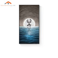 Tranh tráng gương treo tường trừu tượng Bờ Biển Từ Trên Cao