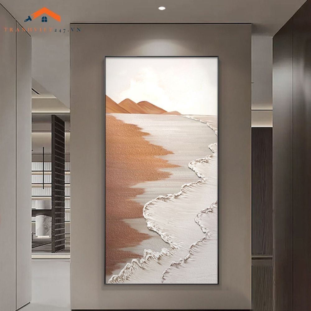 Tranh tráng gương treo tường trừu tượng Bờ Biển Từ Trên Cao
