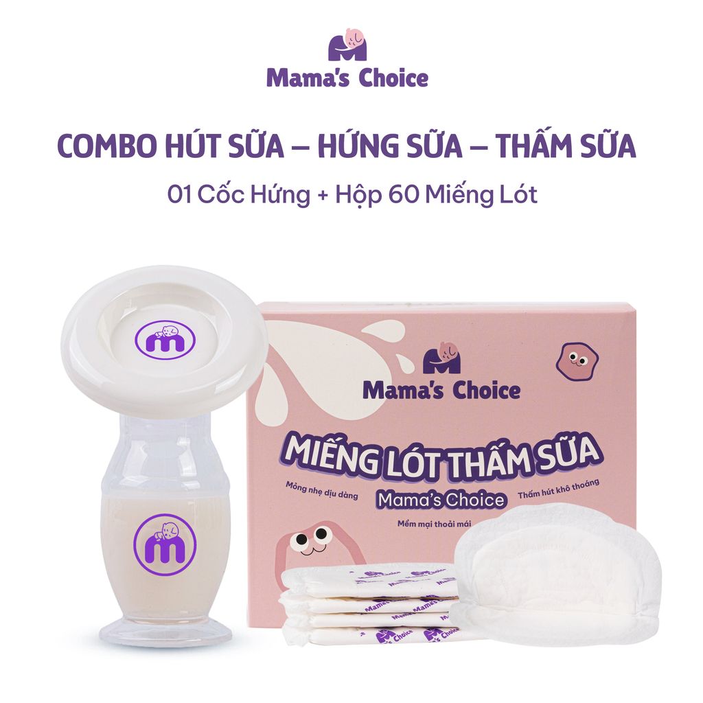 Combo Cốc Hứng Sữa, Phễu Hứng Sữa và Lót Thấm Sữa Mama's Choice, Tiện Lợi Tiết Kiệm Cho Mẹ Bầu và Sau Sinh