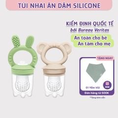 Túi Nhai Ăn Dặm Mama's Choice Cho Bé, Núm Nhai Hoa Quả Chống Hóc, Tặng Kèm 3 Size Núm Phù Hợp Bé Từ 4 Tháng Tuổi