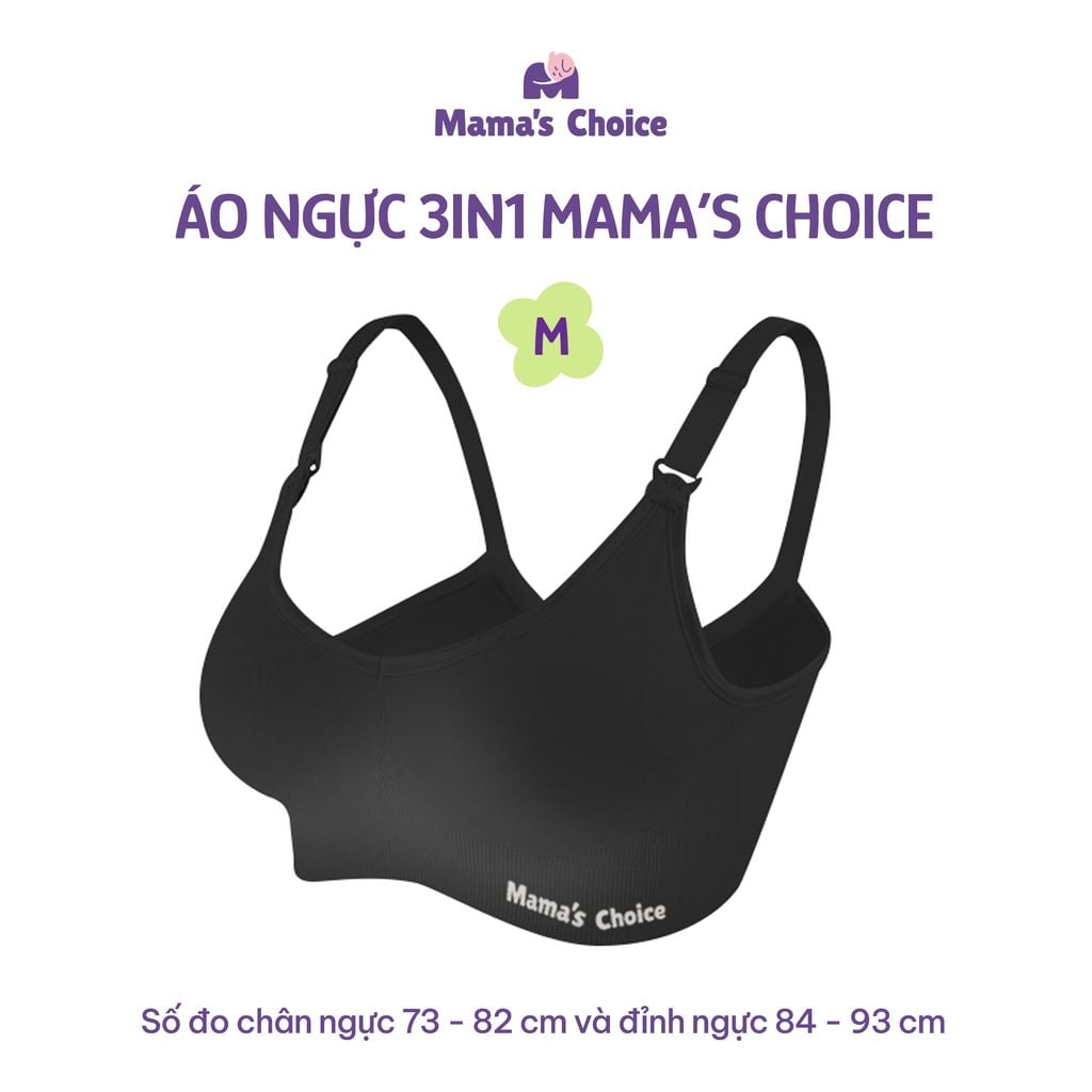 Áo Ngực 3in1 Mama's Choice, Cho Bà Bầu, Cho Con Bú, Dùng Máy Hút Sữa Không Dây, Chống Chảy Sệ, Giúp Nâng Ngực