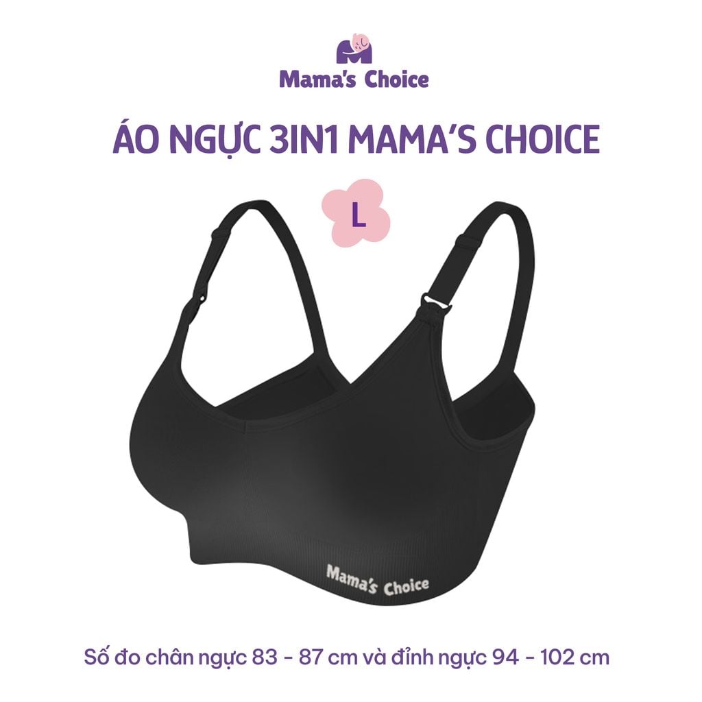 Áo Ngực 3in1 Mama's Choice, Cho Bà Bầu, Cho Con Bú, Dùng Máy Hút Sữa Không Dây, Chống Chảy Sệ, Giúp Nâng Ngực