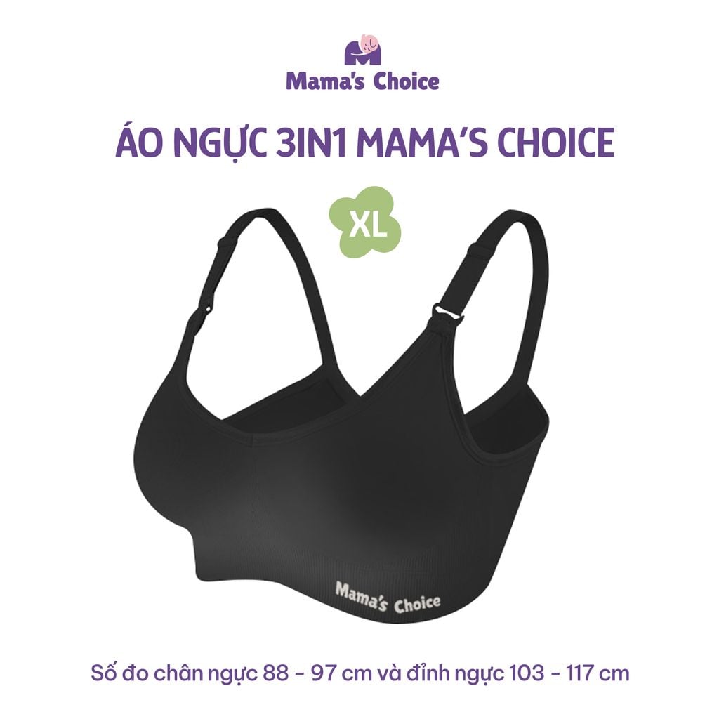 Áo Ngực 3in1 Mama's Choice, Cho Bà Bầu, Cho Con Bú, Dùng Máy Hút Sữa Không Dây, Chống Chảy Sệ, Giúp Nâng Ngực