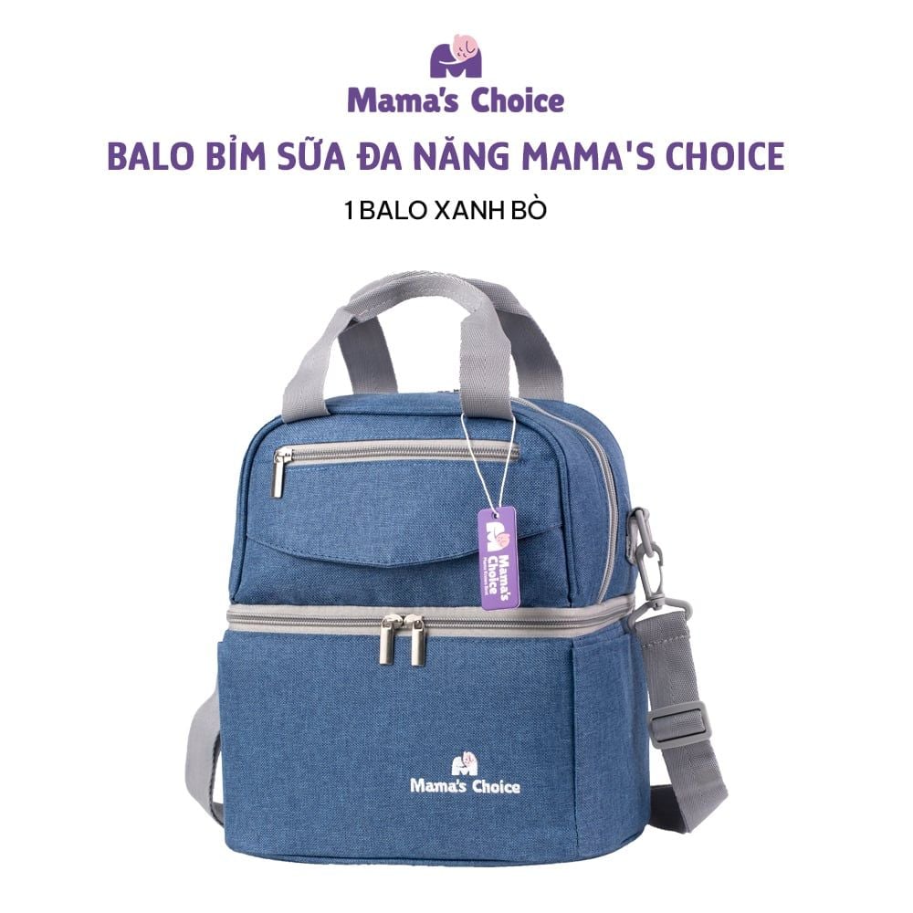 Balo Bỉm Sữa Mama’s Choice, Giữ Lạnh Sữa Mẹ Lên Đến 14h, Giữ Ấm Thức Ăn Cho Mẹ và Bé, Thiết Kế Thời Trang