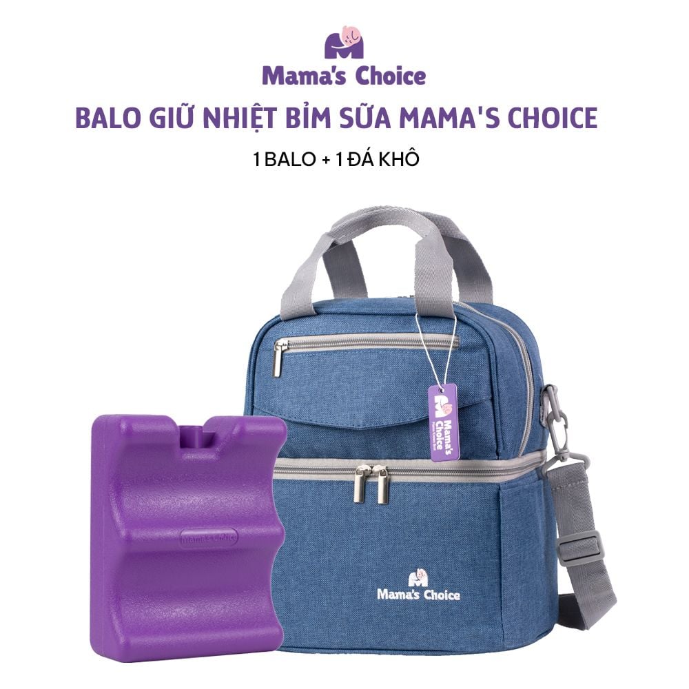 Balo Bỉm Sữa Giữ Nhiệt Mama’s Choice Đa Năng, Giữ Nhiệt Bình Sữa, Đựng Đồ Cho Mẹ Bé, Thiết Kế 2 Tầng, Chất Liệu Cao Cấp