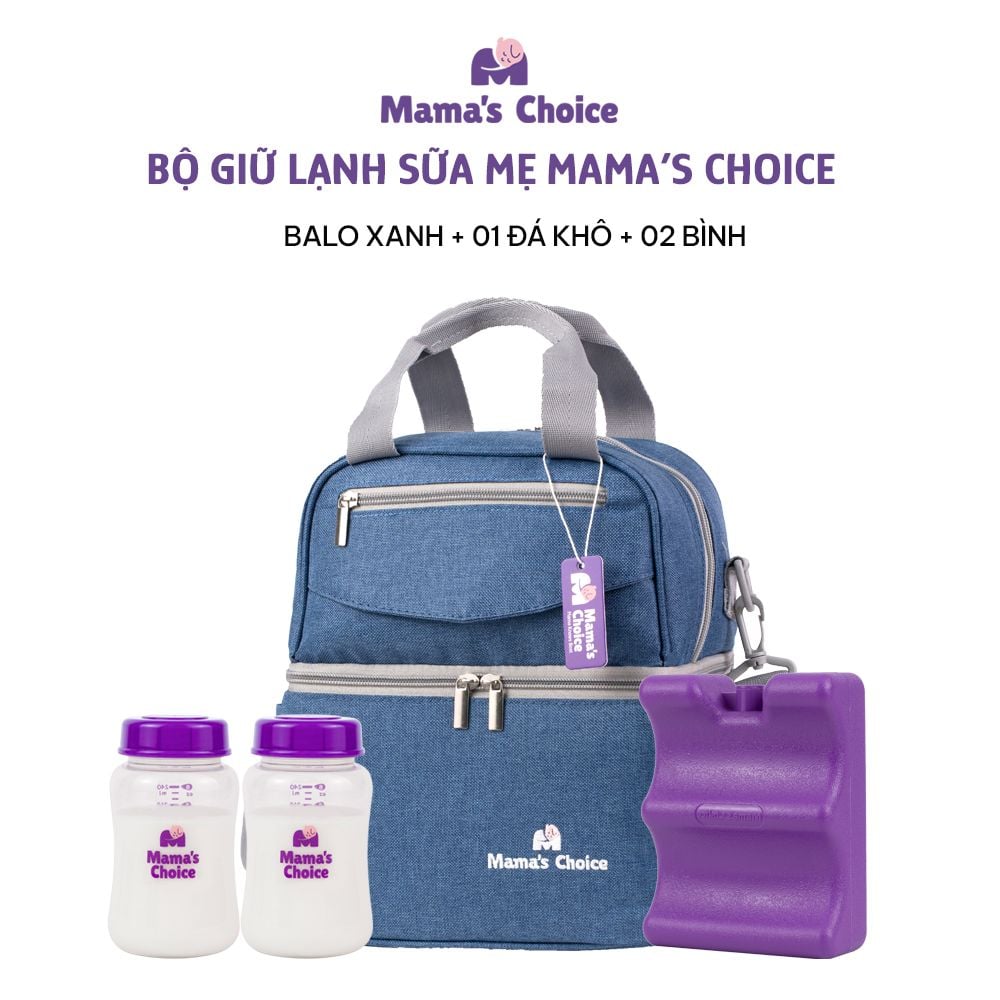 Combo Balo Bảo Quản Sữa Mẹ Mama’s Choice, Trọn Bộ Giữ Nhiệt Bình Sữa Đa Năng, Đựng Đồ Cho Mẹ Bé, Giữ Lạnh Lên Tới 14 Giờ