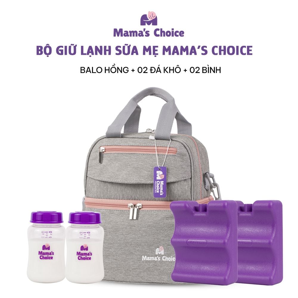 Combo Balo Bảo Quản Sữa Mẹ Mama’s Choice, Trọn Bộ Giữ Nhiệt Bình Sữa Đa Năng, Đựng Đồ Cho Mẹ Bé, Giữ Lạnh Lên Tới 14 Giờ