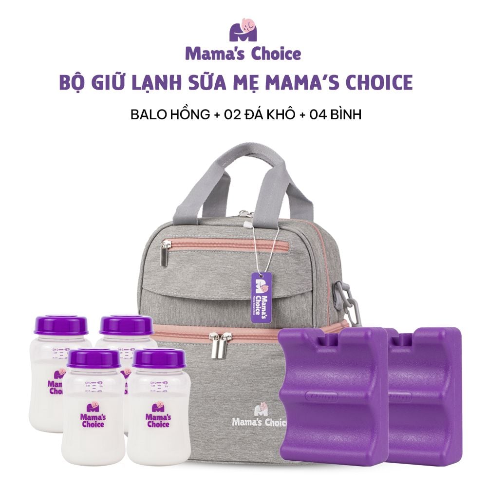Combo Balo Bảo Quản Sữa Mẹ Mama’s Choice, Trọn Bộ Giữ Nhiệt Bình Sữa Đa Năng, Đựng Đồ Cho Mẹ Bé, Giữ Lạnh Lên Tới 14 Giờ