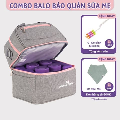 Combo Balo Bảo Quản Sữa Mẹ Mama’s Choice, Trọn Bộ Giữ Nhiệt Bình Sữa Đa Năng, Đựng Đồ Cho Mẹ Bé, Giữ Lạnh Lên Tới 14 Giờ