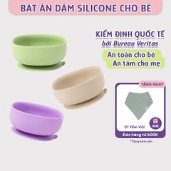 Bát Ăn Dặm Silicone Mama's Choice Cao Cấp, Đế Hít Chống Trượt Đổ Giúp Bé Ăn Dặm Dễ Dàng, Kiểm Định An Toàn Quốc Tế